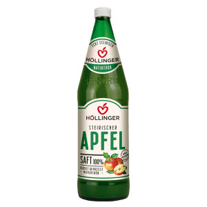 Apfelsaft in der grünen Mehrweg-Glasflasche